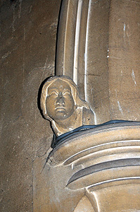 Head on the north side of the chancel arch June 2011